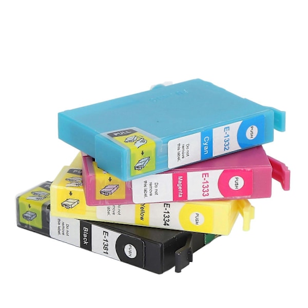 4 stk. blækpatroner Sort Cyan Magenta Gul Glat Nøjagtig Klar Anti Fade Printer Blækpatron til Stylus T1381 T1332 T1333 T1334