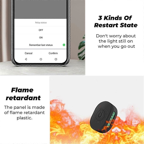 RF433 WiFi Smart Switch Tuya 16A Lyskontakt MiniHome Afbryderrelæ med Strømovervågning Smart Life APP Stemmestyring til Alexa, A