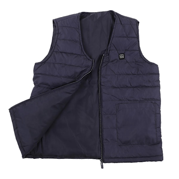 Oppvarmet Vest V-hals Smart Konstant Temperatur Pustende Varm Varmevest for Vinter Kongeblå 4XL