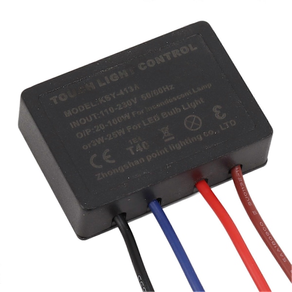 KSY 413A 3-vägs Touch Sensor Dimmer Glödlampa 20-100W LED-lampa 3W-25W Touch Lamp Kontrollmodul för Ersättning Skrivbordslampa 110-230V