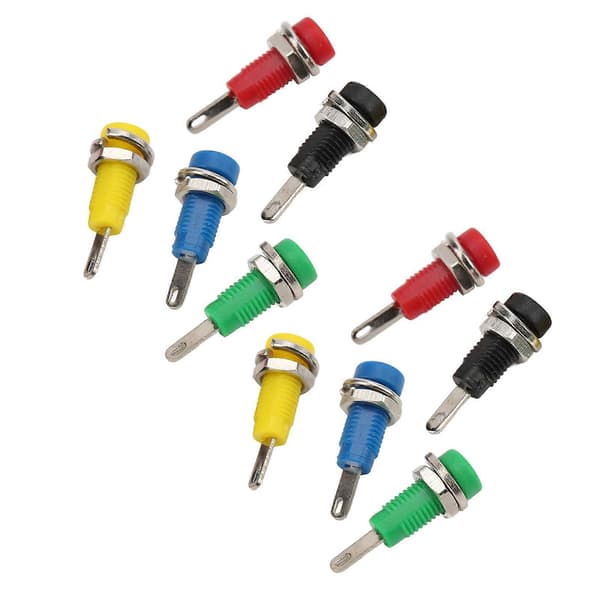 J.40003 2mm Panel Socket 5 Farger 30Vac?60Vdc/Maksimum.10A Banan Jack Socket med Fjærblad for Invertere Skip