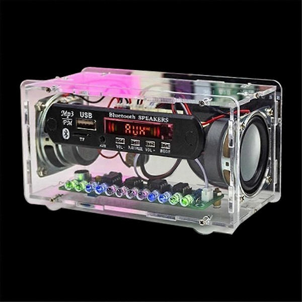 DIY Bluetooth Høyttalersett med FM Radio DIY Lodeprosjekt Øv Lodding Montering DIY Elektronisk Sett 2x3W Høyttaler B
