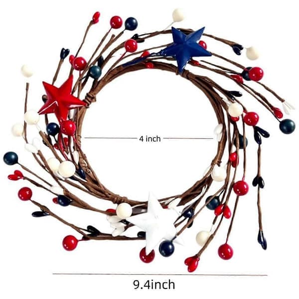 Nationaldags Ljusring Självständighetsdag Krans Röd Vit Blå Bär Ljushållare Ring