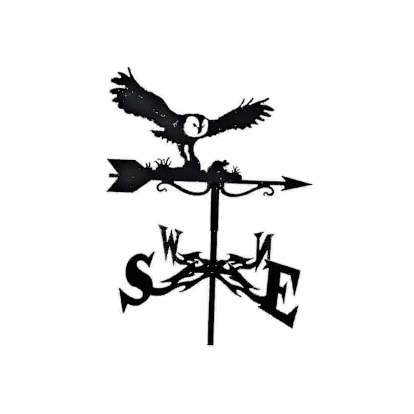 Retro Metall Vädervane Vindflöjel Vindriktningsvisare Owl
