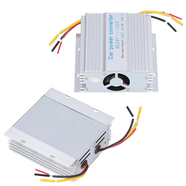 24V - 12V Buck-muunnin alumiiniseosta DC-jännitteensäädin GPS-navigointiin 240W 20A