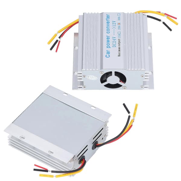 24V til 12V Buck Converter Aluminiumlegering DC Spenningsregulator for GPS-Navigasjon 240W 20A