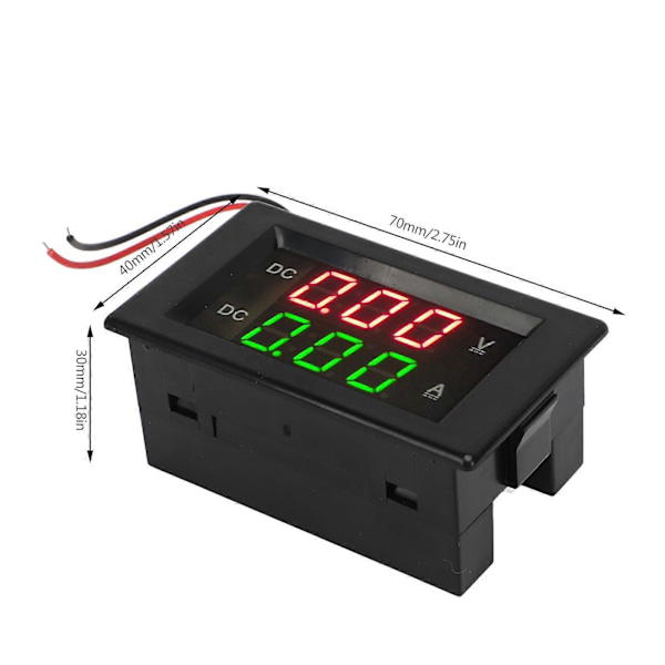 YB4835VA Digitalt Voltmeter Amperemeter DC 600V 100A Automatisk Skifte av Desimalpunkt Dobbel Skjerm Strøm Voltmeter