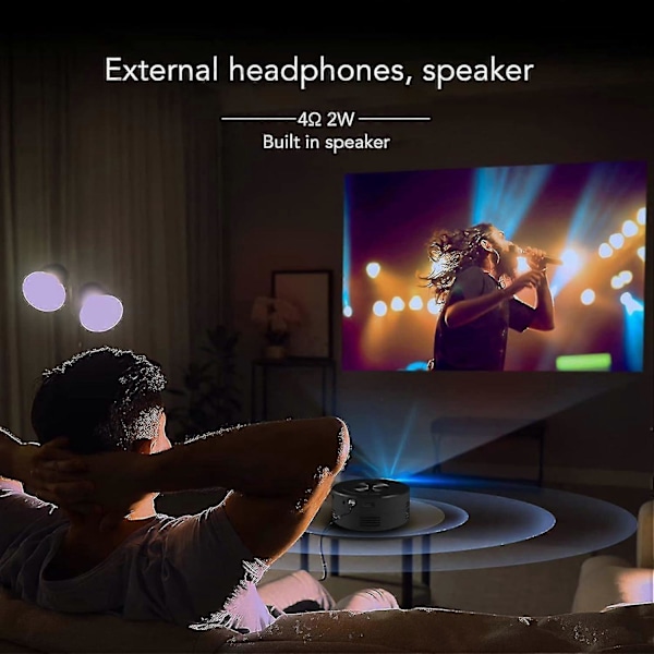 Mini LED-projektor, bærbar filmprojektor til børnegaver, smart projektor med samme skærm til smartphone-tablet, HD-lommeprojektor med USB og R