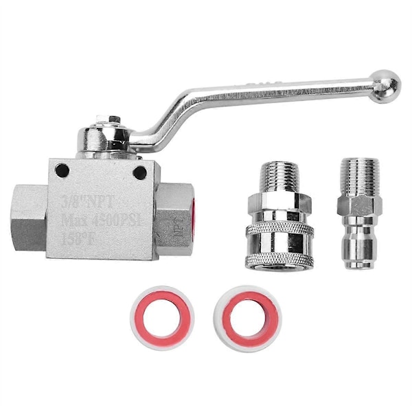 Högtryckstvätt Kulventil Kit Högtryckstvättslang 3/8 Tum Snabbkoppling 4500 Psi