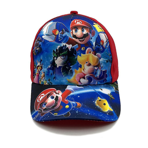 Barn Super Mario Baseball Cap Justerbar Solhatt Visir Cap Bästa presenten till jul B-Red