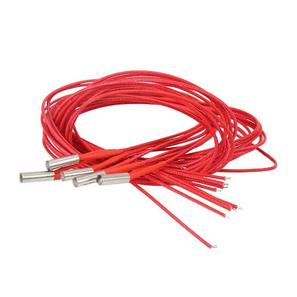 5 stk. varmeelementpatron DC 24V 40W rustfritt stål 6x20mm tilbehør for 3D-printer 1,5m / 4,92ft