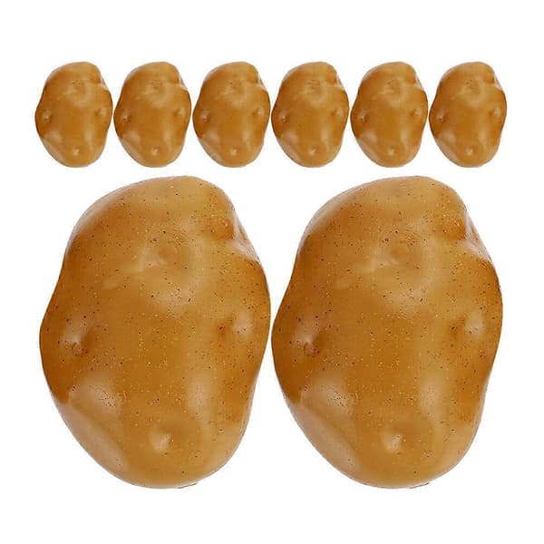 8 st Simulerade Potatisar, Potatismodell i Skum, Grönsaksmodell, Verklighetstrogen Konstgjord Potatis