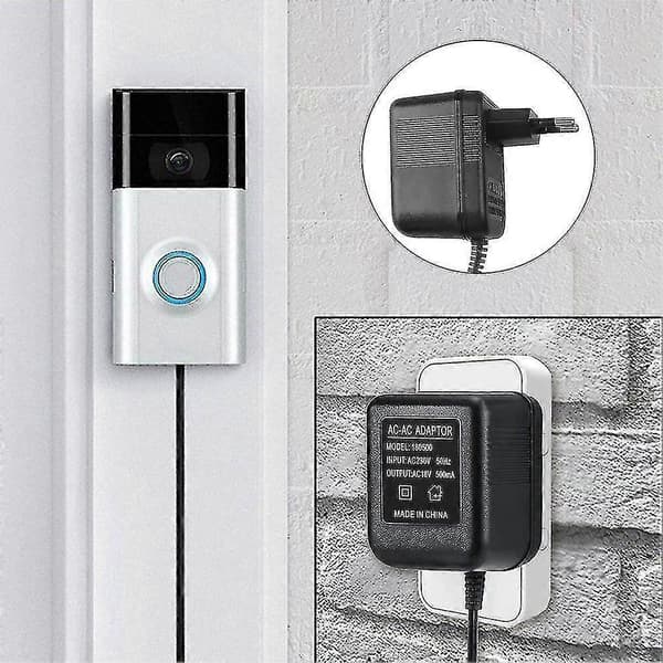 AC Dörrklocka Strömadapter, 18V 500mA Dörrklocka Transformator, 10M Kabel, Kompatibel Ring Dörrklocka, Video Dörrklocka EU-kontakt-Yvan