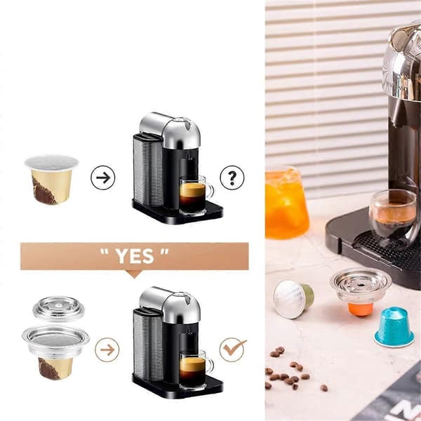 Genanvendelig kapseladapter til Vertuo Next maskine, kompatibel med kaffekapsler 40 ml