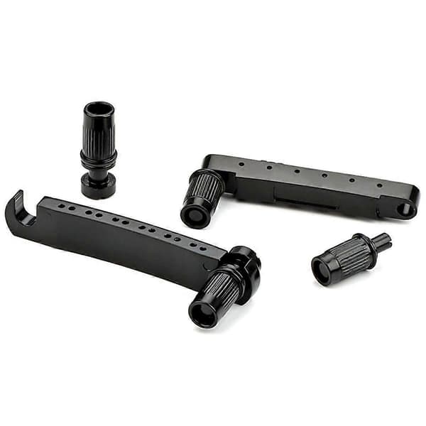 12 Strenge Saddel Tune-O-Matic Bro & Tailpiece Sæt til LP Elektrisk Guitar Dele (Sort)
