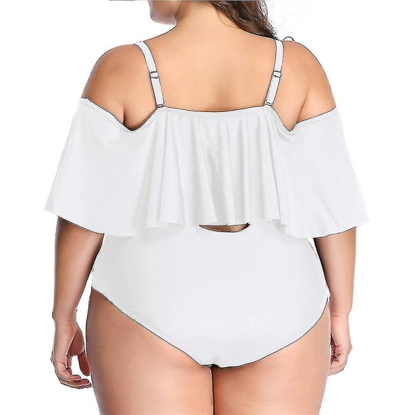 Damer Plus Size One Piece Off Shoulder Baddräkter snörning XL