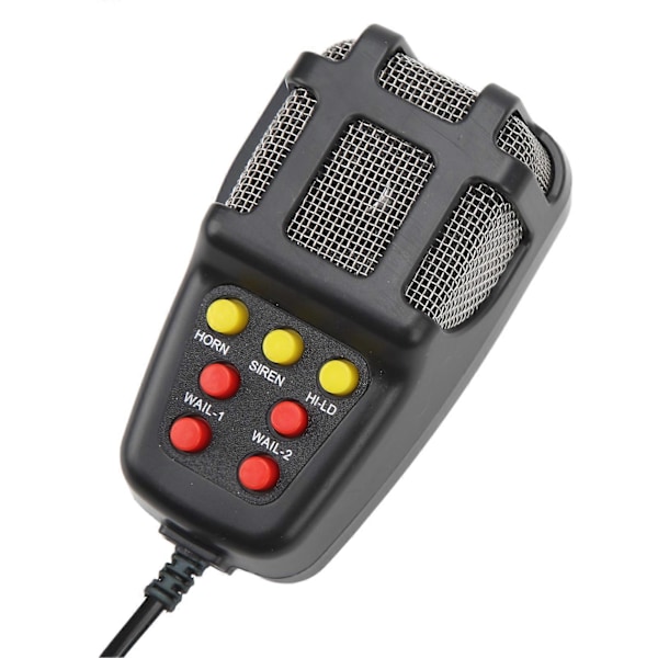 Alarm Horn Siren 7 Ljud Stark Bil Siren Horn Inspelningsfunktion Högtalarsystem för 12V Lastbil Lorry Båt Bil