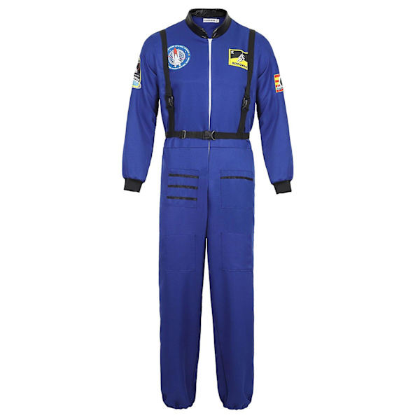 Astronautdräkt Rymddräkt Vuxen Par Cosplay Kostym Blue for Men M