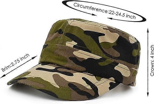 Militærstil Baseballcap med flat topp