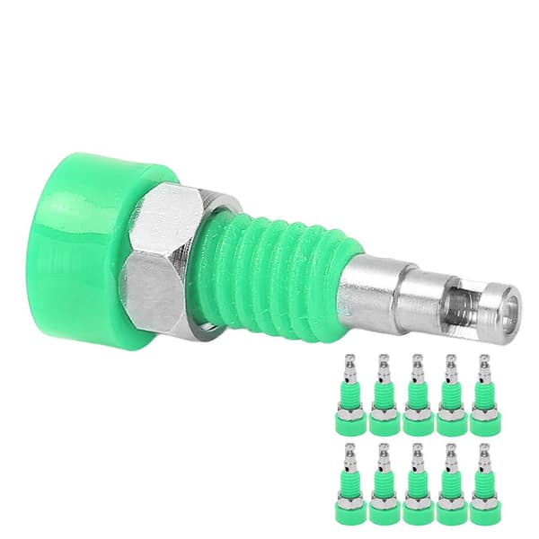 10 stk. 2 mm Banan Hun Jack Stik Connector Adapter Panel Mini Bindingsstolpe til Elektronisk Instrument Grøn