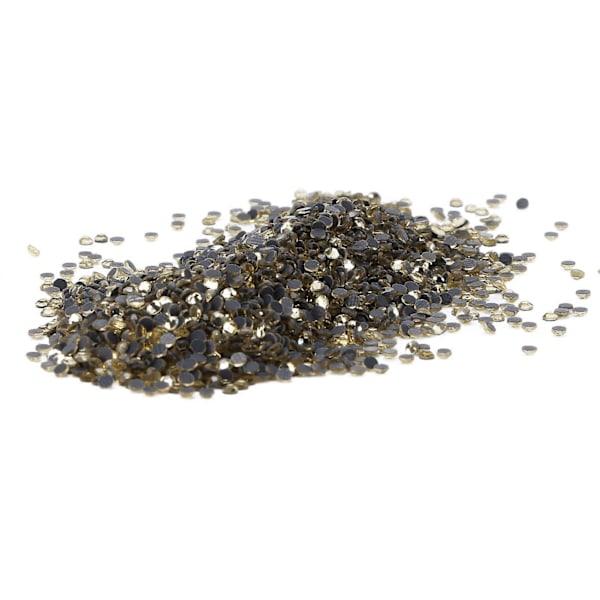 14400 stk. flade rhinsten, blændende farverige DIY robuste iriserende rhinsten runde perler til manicure makeup, lysegul