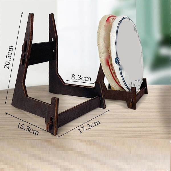 Massiv Træ Base Pu' Er Tehylde Teunderkop Tekage Plade Display Rack Støtte