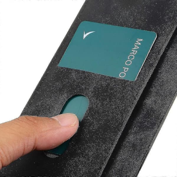 Læder Flip Cover Wallet Telefon Etui med Retro Tekstur og Stand til Nokia C22 Black