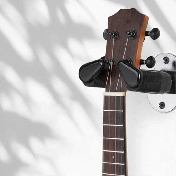 Gitarrhängare Väggfäste, Självlåsande Gitarrväggfäste med Krok och Hållare, Robusta Gitarrvägghållarkrokar för Bas, Elgitarr och Akustisk Gitarr