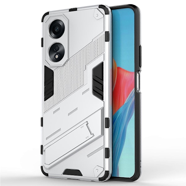 For Oppo A58 4g Deksel PC+tpu Støtsikkert Stativ Telefondeksel White