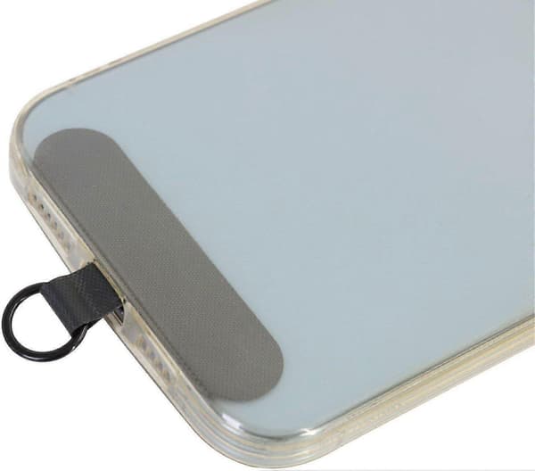 2 stk. Universell festeplate for mobiltelefonsnor med metallring for fallbeskyttelse