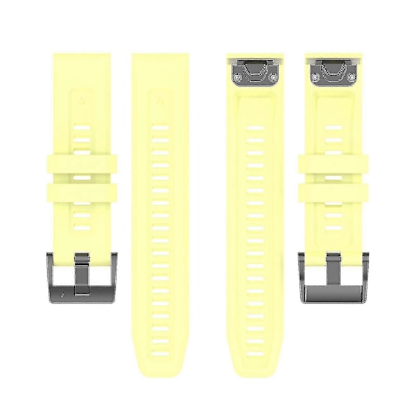 Silikonarmbånd 26 mm for Garmin Fenix 7x/6x/5x klokke Yellow