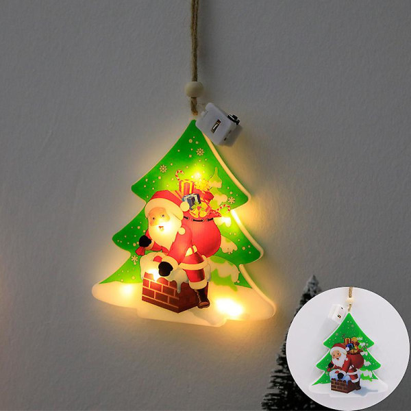 Jul hängande ljus strumpa Snowflake Star Snowman Santa Claus dekorera style 6