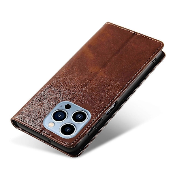 För iPhone 16 Pro Skal Läder Telefonskydd Stark Magnetisk Korthållare s20241212513 Style D