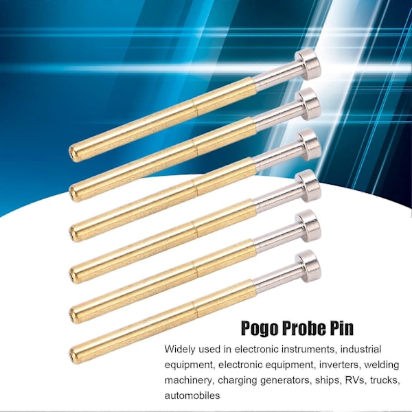 100 st Pogo Pin Platt Huvud Fjäder Test Probe Mässingsmaterial 2,36 mm/0,1 tum Tubdiameter 34 mm/1,3 tum PCB Testprober