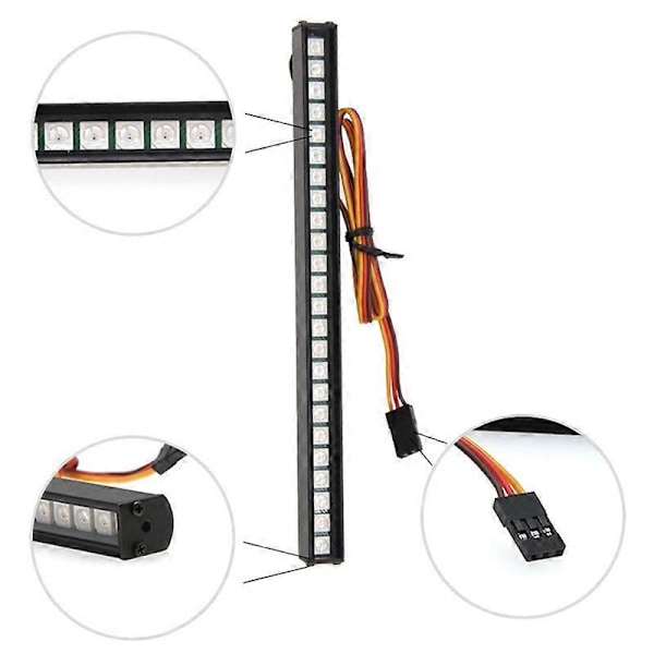 20 Moduser Flicker RC Bil Oppgraderingsdeler Farge LED Lys Bar Taklampe for 1/10 RC Crawler TRX4 Axial SCX10 D90