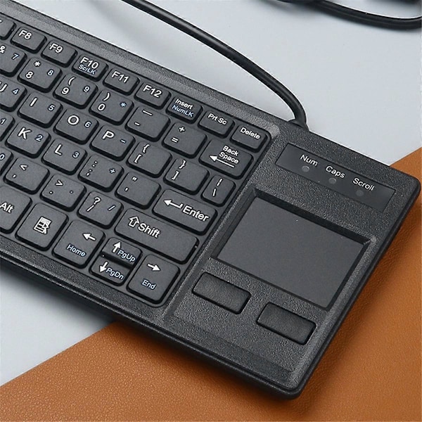 80 Tangenter USB Kabelanslutet Tangentbord Ultratunt Mini Kompakt Pekskärm Tangentbord HUB Funktion Kabelanslutet Pekskärm Tangentbord