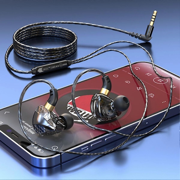Kablet In-ear Hodetelefon med Subwoofer Mikrofon Forbedret Lydkvalitet 3.5MM Gaming Musikk Samtaler Hodetelefon