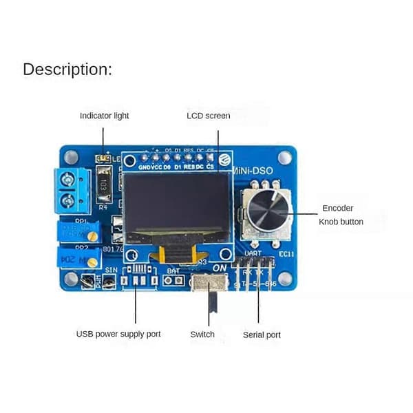 Mini DOS LCD Oscilloskop Kit STC8K8A Single Chip Mikrocomputer Elektronisk Loddeøvelse Løse Dele Uden Skal