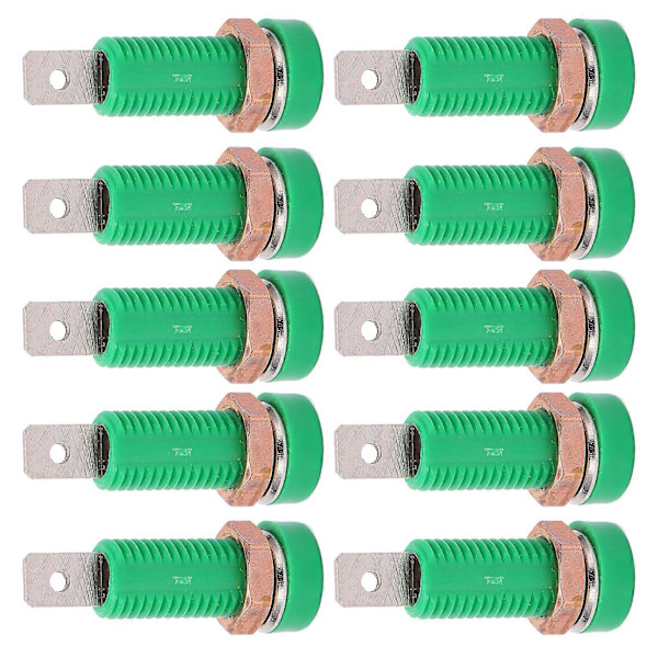 10 stk. 4 mm bananstik fatningsmontering bindepost stikadapterpanel til elektronisk instrument, grøn