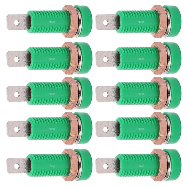10 stk 4mm Banan Jack Sokkel Monteringsbindepost Koblingsadapter Panel for Elektronisk Instrument Grønn