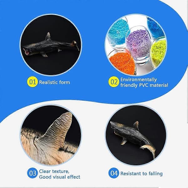 Hajmodell Leksak Simulering Megalodon Miniatyr Djur Samlarobjekt
