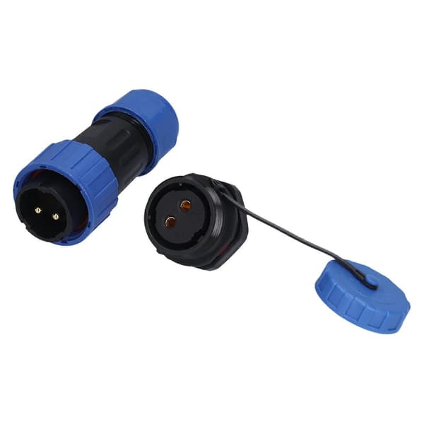 Vanntett Kobling Bakmutter IP68 Luftfart Strømkontakt 250V for Kabeltråd LP202 Pin