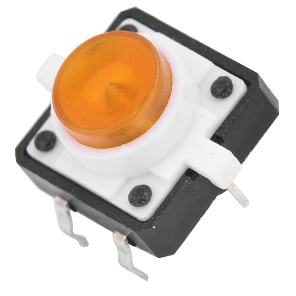 20 st 12x12x7,3 mm Taktil Tryckknappsbrytare LED Momentär Taktil Tryckknappsbrytare Gul