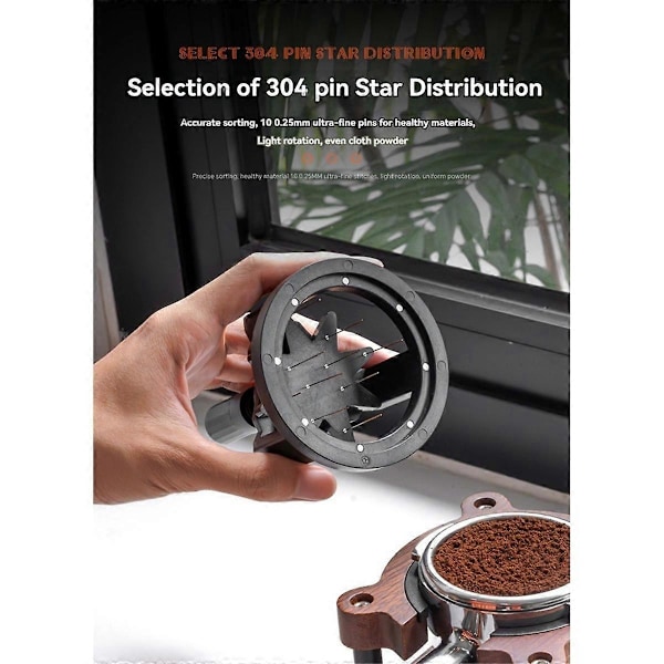 WDT Værktøj Espresso Kaffe Omrører Fordeler Justerbar Dybde Espresso Omrører Værktøj Roterende Kaffepulver Nål 51mm