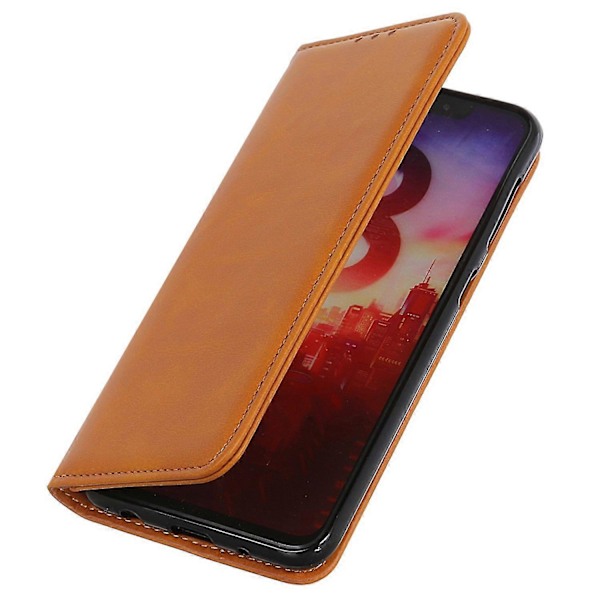 Til Xiaomi Redmi 13c Etui Split Læder Magnetisk Auto-absorberende Telefoncover Brown