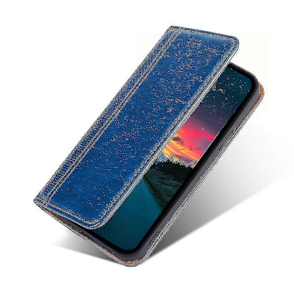 Grid Tekstur PU Etui til OnePlus 11 Blue