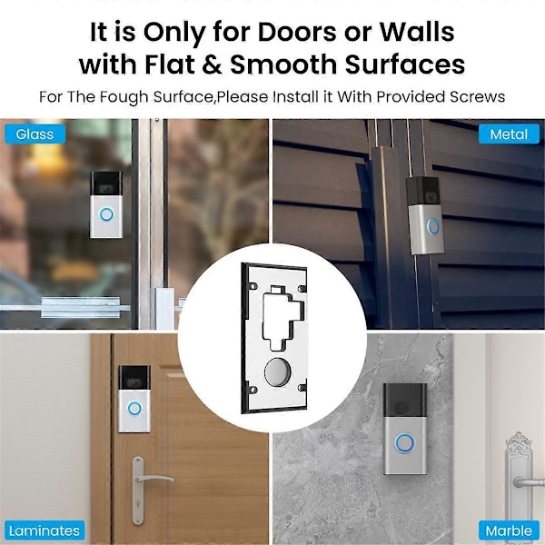 Video dørklokkeholder uden boring til Ring Video Doorbell (2020-udgave), tilbehør til dørklokkeholder