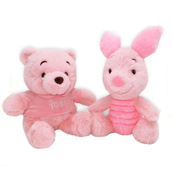 2 st Rosa Nalle Puh Nasse Mjukdjur Docka