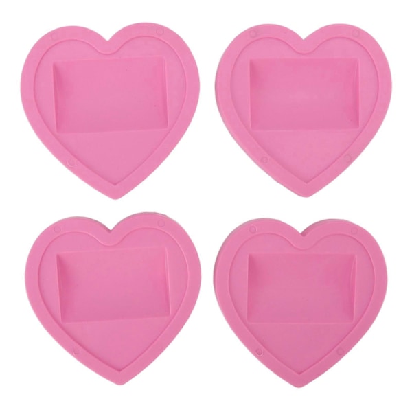 4 st Hjulkoppar Universella Rosa Hjärtmönster Gummi Lågt Ljud Skyddande Möbelkuddar