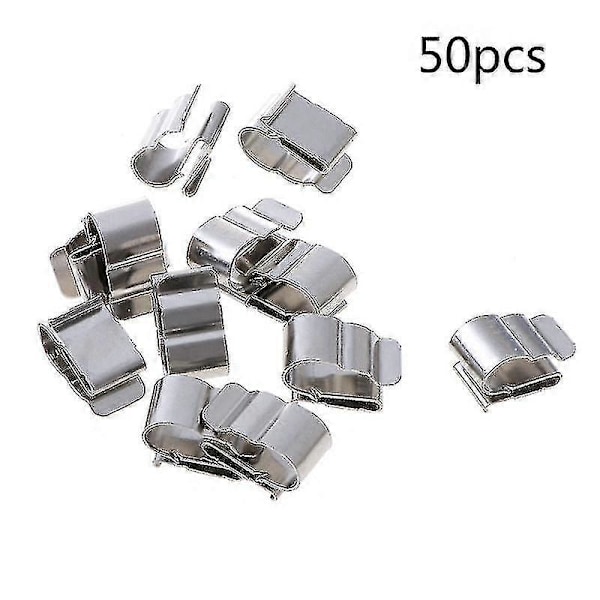50 stk. Solcellekabelclips i rustfrit stål, kabelstyring, PV-ledning, fastgørelsesclips
